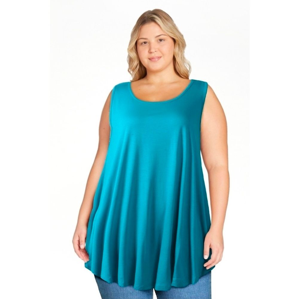 Larace Teal Blue Sleeveless Aline Tunic Tank Size 2X